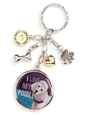 "I Love my Poodle" Who's Your Doggy Charm Key Chain